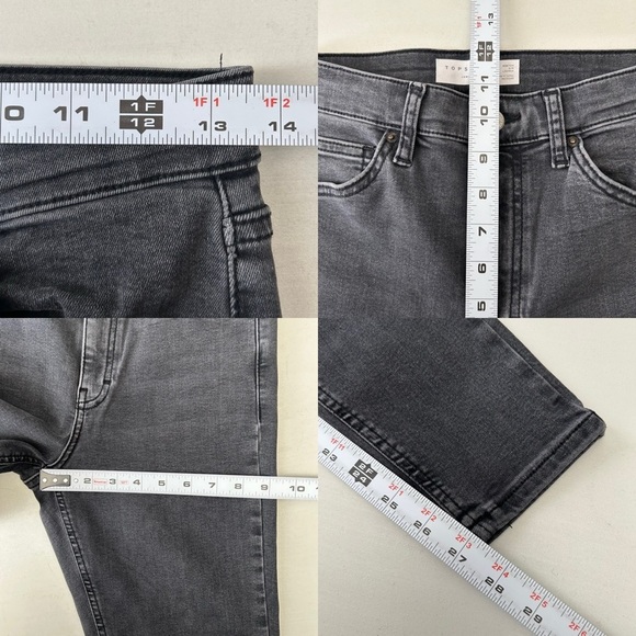 Topshop Jamie Skinny Jeans High Rise Cropped Ankle Length Washed Black Size 26 - Picture 13 of 16